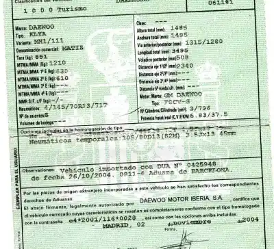 Scrapping Vehicle daewoo matiz 0.8 cat of the year 2004 powered f8cv-g