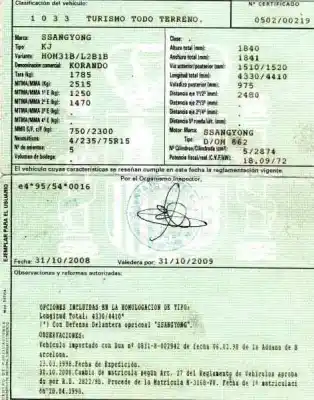 Утилизация автомобиля ssangyong korando 2.9 d года 1998 питание 662910