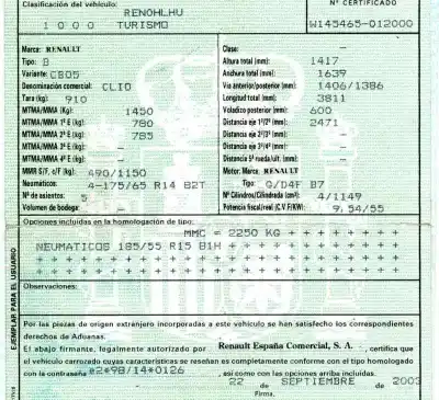Утилизация автомобиля renault clio ii fase ii (b/cb0) 1.2 года 2003 питание d4fb712