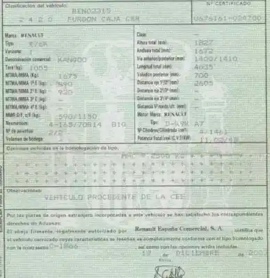 Scrapping Vehicle renault kangoo (f/kc0) 1.5 dci diesel of the year 2004 powered k9k a7 Scrapping Vehicle renault kangoo (f/kc0) 1.5 dci diesel of the year 2004 powered k9k a7