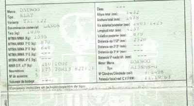 Scrapping Vehicle daewoo lanos cool of the year 2000 powered a15sms