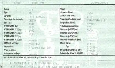 Scrapping Vehicle kia cee´d concept of the year 2009 powered d4fb