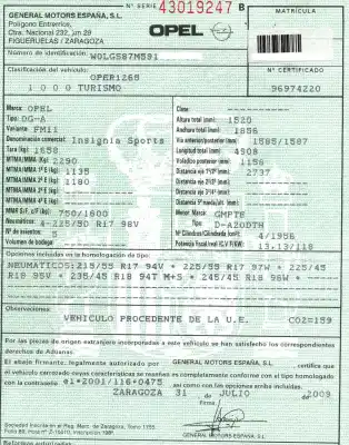 Scrapping Vehicle opel insignia sports tourer cosmo of the year 2009 powered a20dth