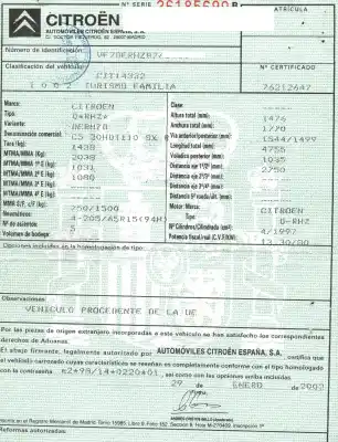 Scrapping Vehicle citroen c5 break 2.0 hdi sx of the year 2002 powered rhz