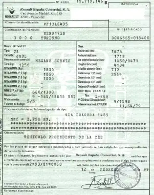 Veicolo di demolizione renault scenic (ja..) 1.6 16v authentique (ja0b/11) dell'anno 1999 alimentato k4ma700