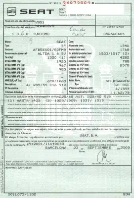 Veicolo di demolizione seat altea (5p1) 1.6 dell'anno 2005 alimentato bse