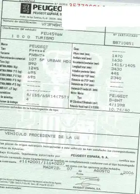 Vehicul casat peugeot 107 (pm_, pn_) 1.4 hdi al anului 2006 alimentat 8ht