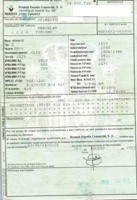 Утилизация автомобиля renault clio ii fase ii (b/cb0) 1.9 dti diesel 80 cv / 59 kw года 2002 питание f9qr782