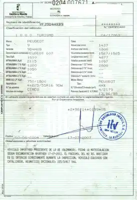Veículo de Sucata peugeot 607 (s1) 2.2 hdi fap cat do ano 2004 alimentado 4hx