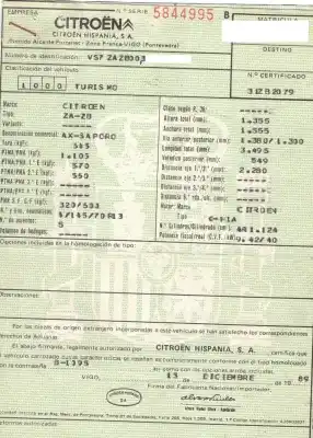 Veículo de Sucata citroen ax 1.1 do ano 1989 alimentado h1a