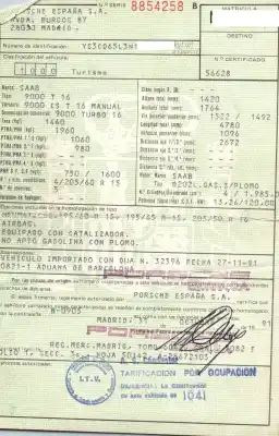 Scrapping Vehicle saab 9000 / 9000 cs 2.0 cat of the year 1991 powered b202l