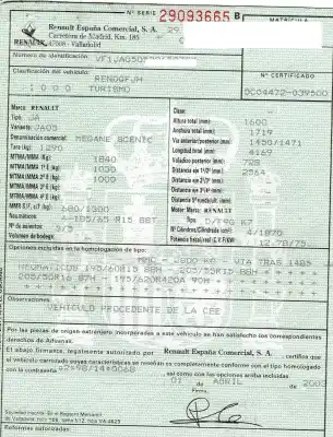 Здавання транспортного засобу renault   року 2005 потужний f9qk7