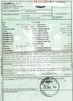 Утилизация автомобиля ford focus sportbreak (cap) 1.6 tdci cat года 2006 питание hhda