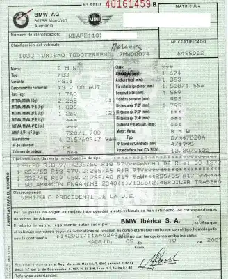 Scrapping Vehicle bmw x3 (e83) 2.0 sd of the year 2007 powered n47d20a