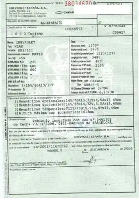 Veículo de Sucata chevrolet matiz 0.8 cat do ano 2006 alimentado a08s3