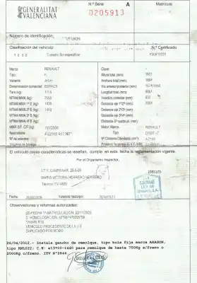 Véhicule à la ferraille renault                                            espace iv (jk0) (2002->)                                                                                                                                                                                                                                   2.2 dci (jk07)                                                                                                                                                                                                                                             de l'année 2005 alimenté g9t742