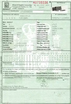 Утилизация автомобиля renault clio ii fase ii (b/cb0) 1.5 dci diesel года 2007 питание k9kw718
