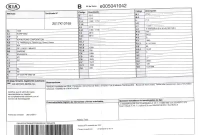 Scrapping Vehicle kia carens ( ) 1.7 crdi cat of the year 2017 powered d4fd