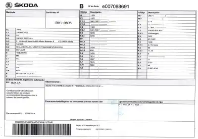 Утилизация автомобиля skoda octavia combi (5e5) 1.5 16v tgi bivalent. gasolina / cng года 2019 питание dhf