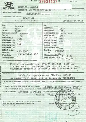 Veículo de Sucata hyundai accent iii (mc) 1.5 crdi gls do ano 2006 alimentado d4fa