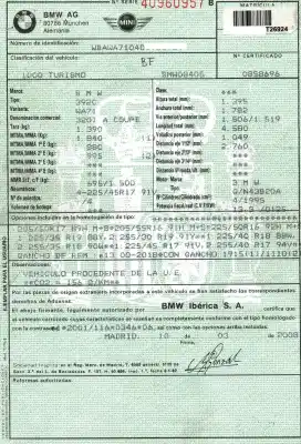 Veículo de Sucata bmw serie 3 coupe (e92) 2.0 16v cat do ano 2008 alimentado n43b20a