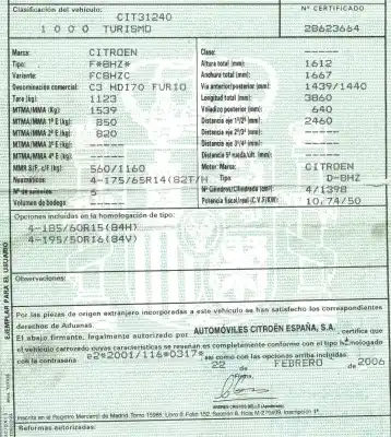 Vehicul casat citroen c3 1.4 hdi (68 cv) 1.4 hdi al anului 2006 alimentat 8hz