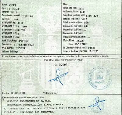 Утилизация автомобиля opel                                               corsa c (x01)                                                                                                                                                                                                                                              1.7 dti (f08 f68)                                                                                                                                                                                                                                          года 2001 питание y17dt