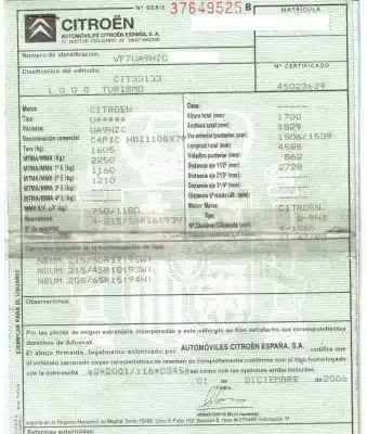 Утилизация автомобиля citroen c4 picasso i monospace (ud_) 1.6 hdi года 2007 питание 9hz