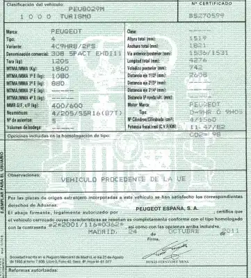 Veículo de Sucata peugeot 308 i (4a_, 4c_) 1.6 hdi do ano 2011 alimentado 9hr