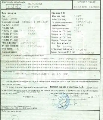 Veículo de Sucata renault megane i scenic (ja0) 1.9 d alize do ano 1997 alimentado f9q