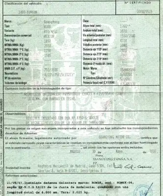 Утилизация автомобиля ssangyong                                          rexton                                                                                                                                                                                                                                                     2.7 turbodiesel cat года 2006 питание d27dt