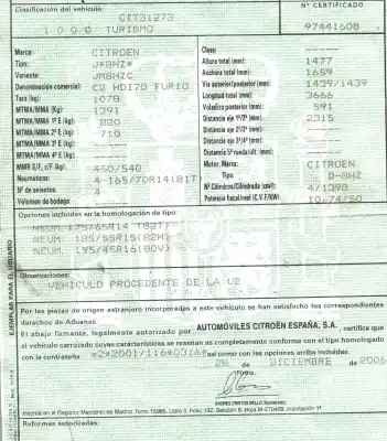 Veículo de Sucata citroen c2 (jm_) 1.4 hdi do ano 2006 alimentado 8hz