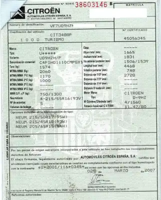 Утилизация автомобиля citroen c4 picasso i monospace (ud_) 1.6 hdi года 2007 питание 9hz