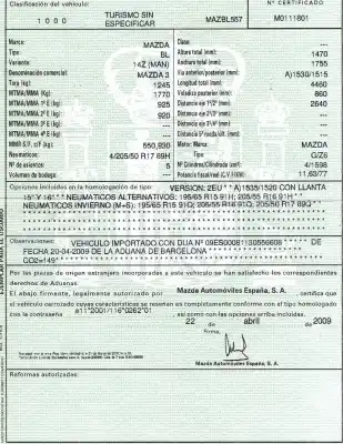 Veículo de Sucata mazda 3 (bl) 1.6 mzr (bl14) do ano 2009 alimentado z6