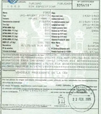 Sloopvoertuig ford fiesta (cbk) 1.6 tdci cat van het jaar 2005 aangedreven hhja