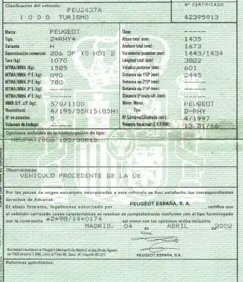 Здавання транспортного засобу peugeot 206 berlina 2.0 hdi cat року 2002 потужний rhy