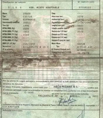 Sloopvoertuig iveco c35 (1997 - ...) 2.8 van het jaar 2001 aangedreven 814043c