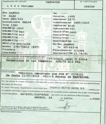 Veículo de Sucata daewoo kalos 1.4 se do ano 2003 alimentado af14s3