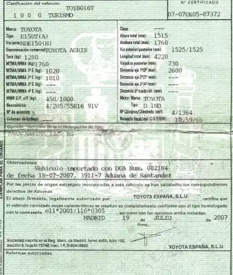 Veicolo di demolizione toyota auris (_e15_) 1.4 d-4d (nde150_) dell'anno 2007 alimentato 1nd