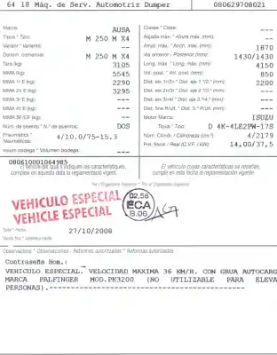 Scrapping Vehicle ausa                                               m250 + pluma                                                                                                                                                                                                                                               camioncito                                                                                                                                                                                                                                                 of the year 2009 powered 4k-4le2pw-17s