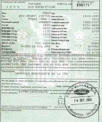 Sloopvoertuig ford mondeo iii (b5y) 2.0 tdci van het jaar 2005 aangedreven fmba