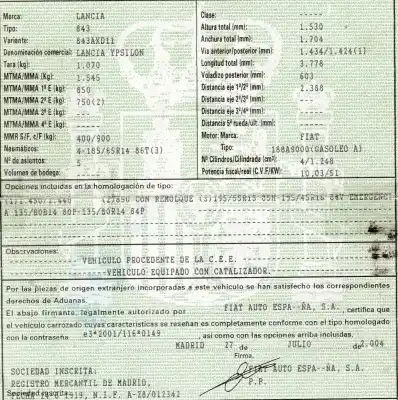 Утилизация автомобиля lancia ypsilon (101) 1.3 16v multijet argento года 2004 питание 188a9000