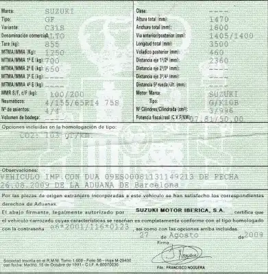 Sloopvoertuig suzuki alto amf 310 1.0 12v cat van het jaar 2009 aangedreven k10b