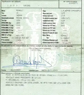 Утилизация автомобиля renault scenic (ja..) 1.6 16v authentique (ja0b/11) года 1999 питание k4ma700