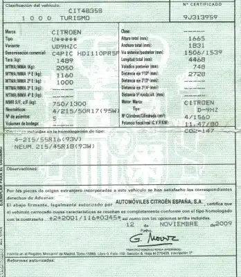 Утилизация автомобиля citroen c4 picasso i monospace (ud_) 1.6 hdi года 2009 питание 9hz