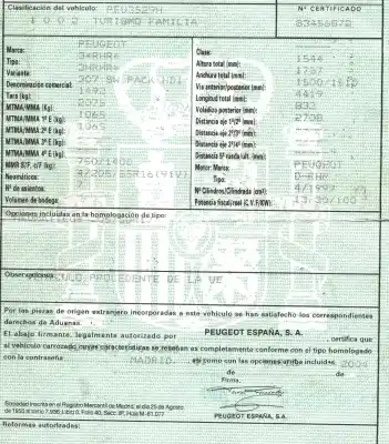 Утилизация автомобиля peugeot 307 break / sw (s1) 2.0 16v hdi fap cat (rhr / dw10bted4) года 2004 питание rhr