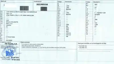 Scrapping Vehicle seat inca (6k9) 1.9 sdi clx familiar of the year 1999 powered 1y
