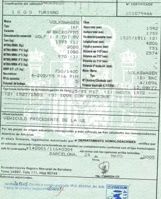 Veículo de Sucata volkswagen golf v plus (1kp) 1.9 do ano 2005 alimentado bkc