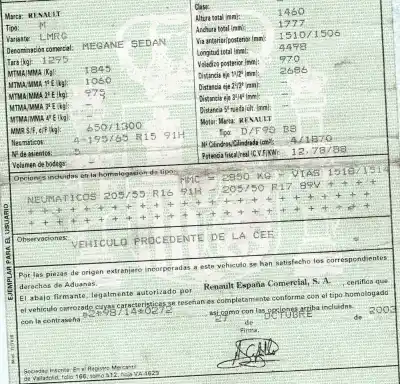 Здавання транспортного засобу renault megane ii sedán (lm0/1_) 1.9 dci (lm0g lm1g lm2c) року 2003 потужний f9q b8