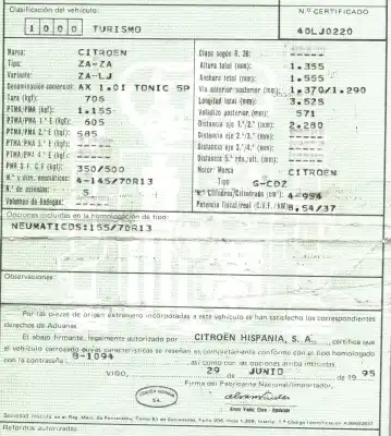 Scrapping Vehicle citroen ax 1.0 of the year 1995 powered cdz